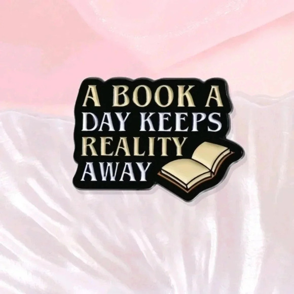 Accessories - Reality book reading black enamel pin brooch charm purse bag decor satchel women